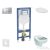 Geberit Duofix falra szerelhető WC szett, Ideal Standard Alpha WC ülőkével, Geberit Sigma 30 matt/fényes króm nyomólappal SANI11CD2104