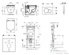Geberit Duofix falra szerelhető WC szett, Ideal Standard Tesi WC soft close ülőkével, Geberit Sigma 01 matt króm nyomólappal SANI11CD2105