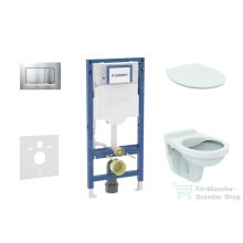   Geberit Duofix falra szerelhető WC szett, Ideal Standard Alpha WC soft close ülőkével, Geberit Sigma 30 matt/fényes króm nyomólappal SANI11CD2106