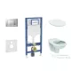 Geberit Duofix falra szerelhető WC szett, Ideal Standard Alpha WC soft close ülőkével, Geberit Sigma 30 matt/fényes króm nyomólappal SANI11CD2106