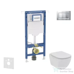   Geberit Duofix falra szerelhető WC szett, Ideal Standard Tesi WC soft close ülőkével, Geberit Sigma 30 matt/fényes króm nyomólappal SANI11CD2107