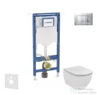 Geberit Duofix falra szerelhető WC szett, Ideal Standard Tesi WC ülőkével, Geberit Sigma 30 matt/fényes króm nyomólappal SANI11CD2108