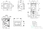Geberit Duofix falra szerelhető WC szett, Ideal Standard Tesi WC ülőkével, Geberit Sigma 30 matt/fényes króm nyomólappal SANI11CD2108