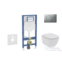   Geberit Duofix falra szerelhető WC szett, Ideal Standard Tesi WC soft close ülőkével, Geberit Sigma 01 matt króm nyomólappal SANI11CD2110