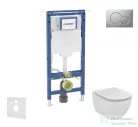 Geberit Duofix falra szerelhető WC szett, Ideal Standard Tesi Aquablade WC soft close ülőkével, Geberit Sigma 01 matt króm nyomólappal SANI11CD2111