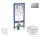 Geberit Duofix falra szerelhető WC szett, Ideal Standard Tesi Aquablade WC soft close ülőkével, Geberit Sigma 01 matt króm nyomólappal SANI11CD2111