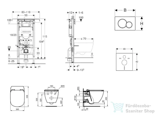 Geberit Duofix falra szerelhető WC szett, Ideal Standard Tesi Aquablade WC soft close ülőkével, Geberit Sigma 01 matt króm nyomólappal SANI11CD2111