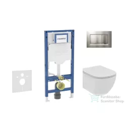   Geberit Duofix falra szerelhető WC szett, Ideal Standard Tesi WC soft close ülőkével, Geberit Sigma 30 matt/fényes króm nyomólappal SANI11CD2114