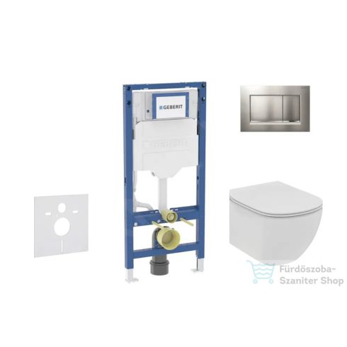 Geberit Duofix falra szerelhető WC szett, Ideal Standard Tesi WC soft close ülőkével, Geberit Sigma 30 matt/fényes króm nyomólappal SANI11CD2114