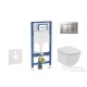 Geberit Duofix falra szerelhető WC szett, Ideal Standard Tesi WC soft close ülőkével, Geberit Sigma 30 matt/fényes króm nyomólappal SANI11CD2114