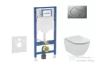 Geberit Duofix falra szerelhető WC szett, Ideal Standard Tesi WC soft close ülőkével, Geberit Sigma 01 matt króm nyomólappal SANI11CD2118