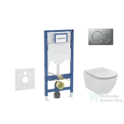   Geberit Duofix falra szerelhető WC szett, Ideal Standard Tesi WC soft close ülőkével, Geberit Sigma 01 matt króm nyomólappal SANI11CD2118