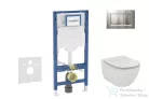 Geberit Duofix falra szerelhető WC szett, Ideal Standard Tesi WC soft close ülőkével, Geberit Sigma 30 matt/fényes króm nyomólappal SANI11CD2122