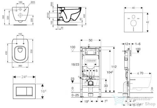 Geberit Duofix falra szerelhető WC szett, Ideal Standard Tesi WC soft close ülőkével, Geberit Sigma 30 matt/fényes króm nyomólappal SANI11CD2122
