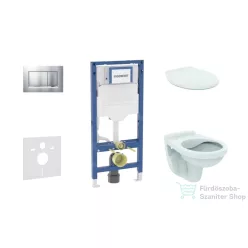   Geberit Duofix falra szerelhető WC szett, Ideal Standard Alpha WC ülőkével, Geberit Sigma 30 matt/fényes króm nyomólappal SANI11CD2130