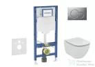 Geberit Duofix falra szerelhető WC szett, Ideal Standard Tesi Aquablade Wc soft close ülőkével, Sigma 01 matt króm nyomólappal SANI11CD2134