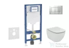 Geberit Duofix falra szerelhető WC szett, Ideal Standard Tesi Aquablade Wc soft close ülőkével, Sigma 30 matt/fényes króm nyomólappal SANI11CD2138