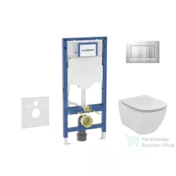  Geberit Duofix falra szerelhető WC szett, Ideal Standard Tesi Aquablade Wc soft close ülőkével, Sigma 30 matt/fényes króm nyomólappal SANI11CD2138