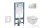 Geberit Duofix falra szerelhető WC szett, Ideal Standard Tesi Aquablade Wc soft close ülőkével, Sigma 30 matt/fényes króm nyomólappal SANI11CD2138