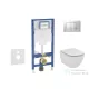 Geberit Duofix falra szerelhető WC szett, Ideal Standard Tesi Aquablade Wc soft close ülőkével, Sigma 30 matt/fényes króm nyomólappal SANI11CD2138
