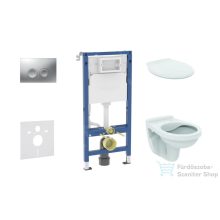   Geberit Duofix falra szerelhető WC szett, Ideal Stanard Alpha WC és ülőke, Geberit Delta 21 matt króm nyomólappal SANI11CD2142