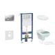 Geberit Duofix falra szerelhető WC szett, Ideal Stanard Alpha WC és ülőke, Geberit Delta 35 matt króm nyomólappal SANI11CD2145