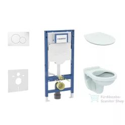   Geberit Duofix falra szerelhető WC szett, Ideal Standard Alpha WC soft close ülőkével, Geberit Sigma 01 alpesi fehér nyomólappal SANI11CD3100