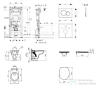 Geberit Duofix falra szerelhető WC szett, Ideal Standard Alpha WC soft close ülőkével, Geberit Sigma 01 alpesi fehér nyomólappal SANI11CD3100