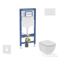  Geberit Duofix falra szerelhető WC szett, Ideal Standard Tesi WC soft close ülőkével, Geberit Sigma 01 alpesi fehér nyomólappal SANI11CD3101