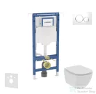 Geberit Duofix falra szerelhető WC szett, Ideal Standard Tesi WC soft close ülőkével, Geberit Sigma 20 fehér/króm nyomólappal SANI11CD3102