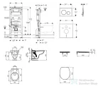 Geberit Duofix falra szerelhető WC szett, Ideal Standard Alpha WC soft close ülőkével, Geberit Sigma 20 fehér/króm nyomólappal SANI11CD3103