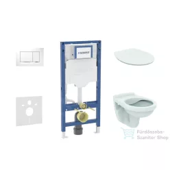   Geberit Duofix falra szerelhető WC szett, Ideal Standard Alpha WC soft close ülőkével, Geberit Sigma 30 fehér/króm nyomólappal SANI11CD3104