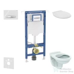   Geberit Duofix falra szerelhető WC szett, Ideal Standard Alpha WC ülőkével, Geberit Sigma 50 alpesi fehér/króm nyomólappal SANI11CD3105
