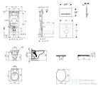 Geberit Duofix falra szerelhető WC szett, Ideal Standard Alpha WC ülőkével, Geberit Sigma 50 alpesi fehér/króm nyomólappal SANI11CD3105