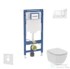 Geberit Duofix falra szerelhető WC szett, Ideal Standard Tesi WC soft close ülőkével, Geberit Sigma 30 fehér/króm nyomólappal SANI11CD3106