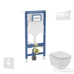   Geberit Duofix falra szerelhető WC szett, Ideal Standard Tesi WC soft close ülőkével, Geberit Sigma 30 fehér/króm nyomólappal SANI11CD3106