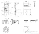 Geberit Duofix falra szerelhető WC szett, Ideal Standard Alpha WC soft close ülőkével, Geberit Sigma 50 alpesi fehér/króm nyomólappal SANI11CD3107