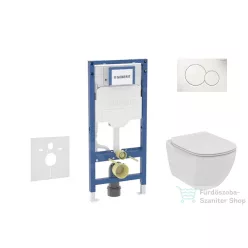   Geberit Duofix falra szerelhető WC szett, Ideal Standard Tesi WC soft close ülőkével, Geberit Sigma 01 alpesi fehér nyomólappal SANI11CD3108