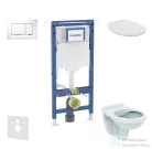 Geberit Duofix falra szerelhető WC szett, Ideal Standard Alpha WC ülőkével, Geberit Sigma 30 fényes fehér/króm nyomólappal SANI11CD3109