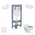 Geberit Duofix falra szerelhető WC szett, Ideal Standard Alpha WC ülőkével, Geberit Sigma 30 fényes fehér/króm nyomólappal SANI11CD3109