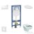 Geberit Duofix falra szerelhető WC szett, Ideal Standard Alpha WC ülőkével, Geberit Sigma 30 fényes fehér/króm nyomólappal SANI11CD3109