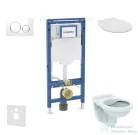 Geberit Duofix falra szerelhető WC szett, Ideal Standard Alpha WC ülőkével, Geberit Sigma 20 fényes fehér/króm nyomólappal SANI11CD3110