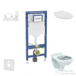   Geberit Duofix falra szerelhető WC szett, Ideal Standard Alpha WC ülőkével, Geberit Sigma 20 fényes fehér/króm nyomólappal SANI11CD3110