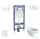 Geberit Duofix falra szerelhető WC szett, Ideal Standard Alpha WC ülőkével, Geberit Sigma 20 fényes fehér/króm nyomólappal SANI11CD3110