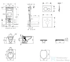 Geberit Duofix falra szerelhető WC szett, Ideal Standard Alpha WC ülőkével, Geberit Sigma 20 fényes fehér/króm nyomólappal SANI11CD3110