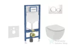 Geberit Duofix falra szerelhető WC szett, Ideal Standard Tesi WC soft close ülőkével, Geberit Sigma 20 fehér/króm nyomólappal SANI11CD3111