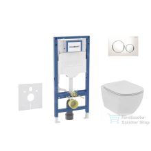   Geberit Duofix falra szerelhető WC szett, Ideal Standard Tesi WC soft close ülőkével, Geberit Sigma 20 fehér/króm nyomólappal SANI11CD3111