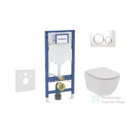   Geberit Duofix falra szerelhető WC szett, Ideal Standard Tesi WC soft close ülőkével, Geberit Sigma 20 fehér/króm nyomólappal SANI11CD3111
