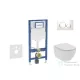 Geberit Duofix falra szerelhető WC szett, Ideal Standard Tesi WC soft close ülőkével, Geberit Sigma 20 fehér/króm nyomólappal SANI11CD3111