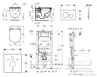 Geberit Duofix falra szerelhető WC szett, Ideal Standard Tesi WC soft close ülőkével, Geberit Sigma 20 fehér/króm nyomólappal SANI11CD3111